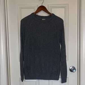 H&M Charcoal Ribbed Knit Crewneck Pullover Sweater
